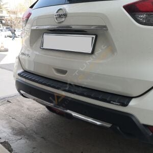 Nissan X-Trail Arka Tampon Eşiği 2017-2021 Tampon Üstü Koruma Parlak / Mat Siyah