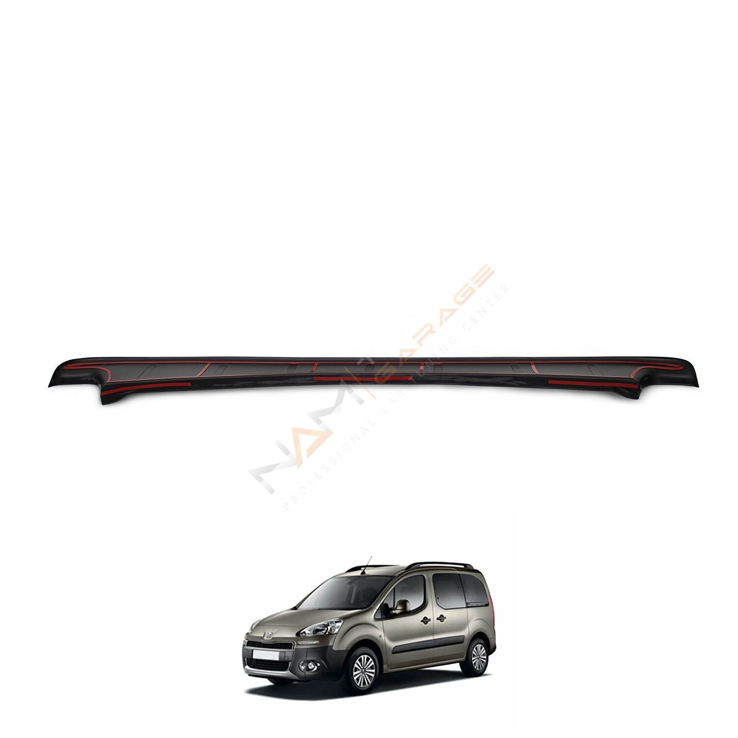 Peugeot Partner Arka Tampon Eşiği 2009-2015 Tampon Üstü Koruma Parlak / Mat Siyah