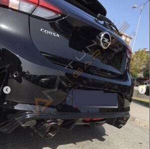 Opel Corsa F Difüzör Arka Ek (Plastik) Parlak Siyah 2019+