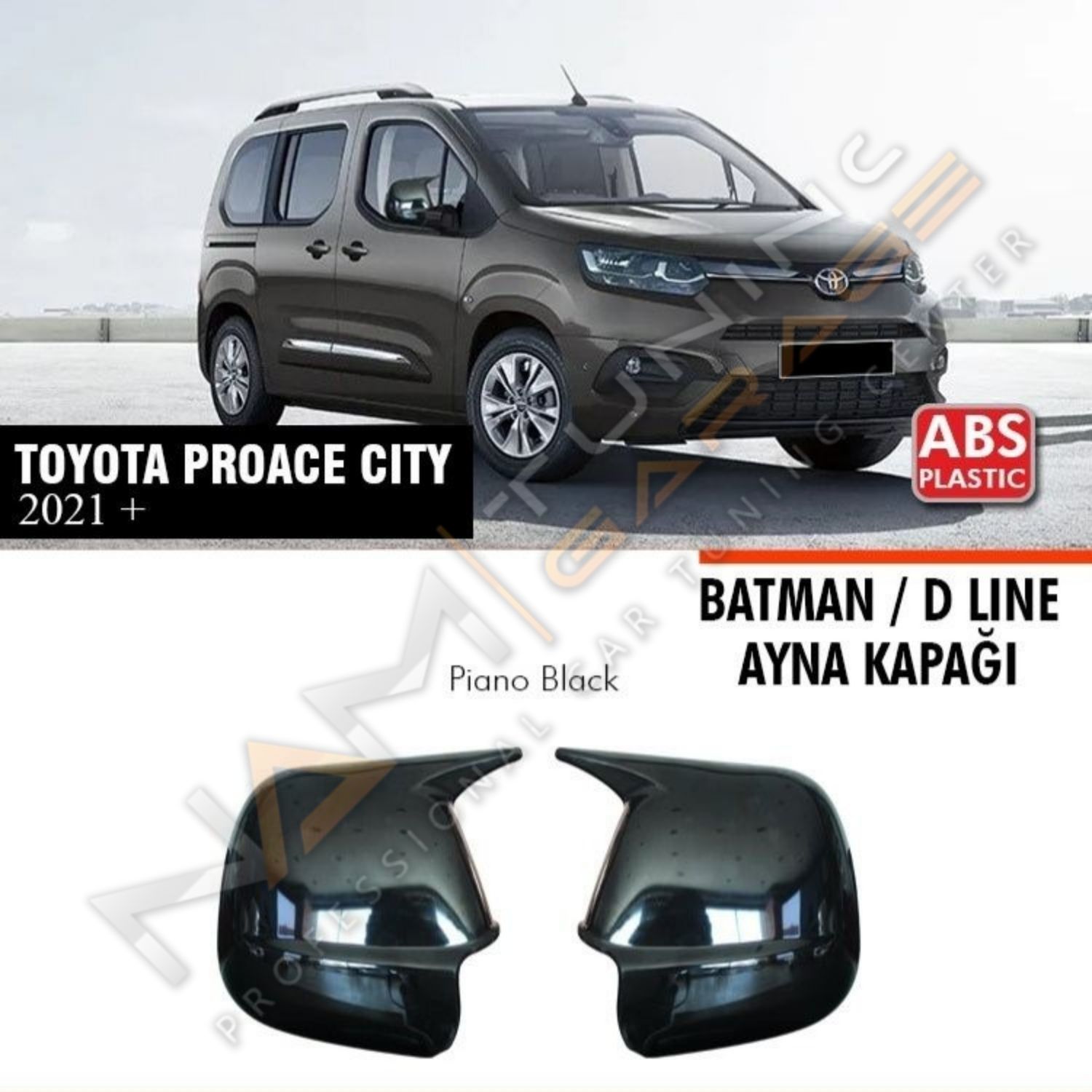 Toyota Proace City Batman Yarasa Ayna Kapağı Piano Black / 2021 Sonrası