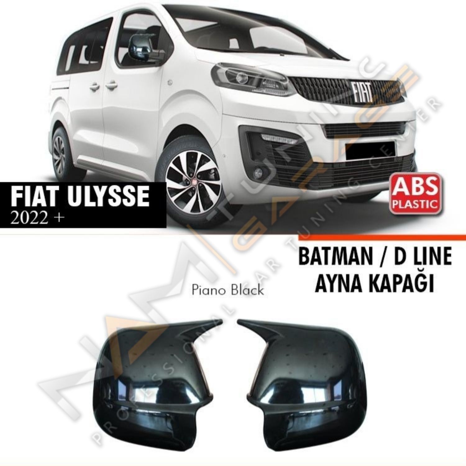 Fiat Ulysse Batman Yarasa Ayna Kapağı Piano Black / 2022 Sonrası