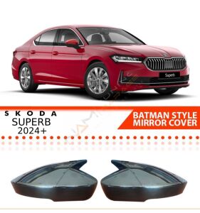 Skoda SuperB Batman Yarasa Ayna Kapağı Piano Black / 2024+