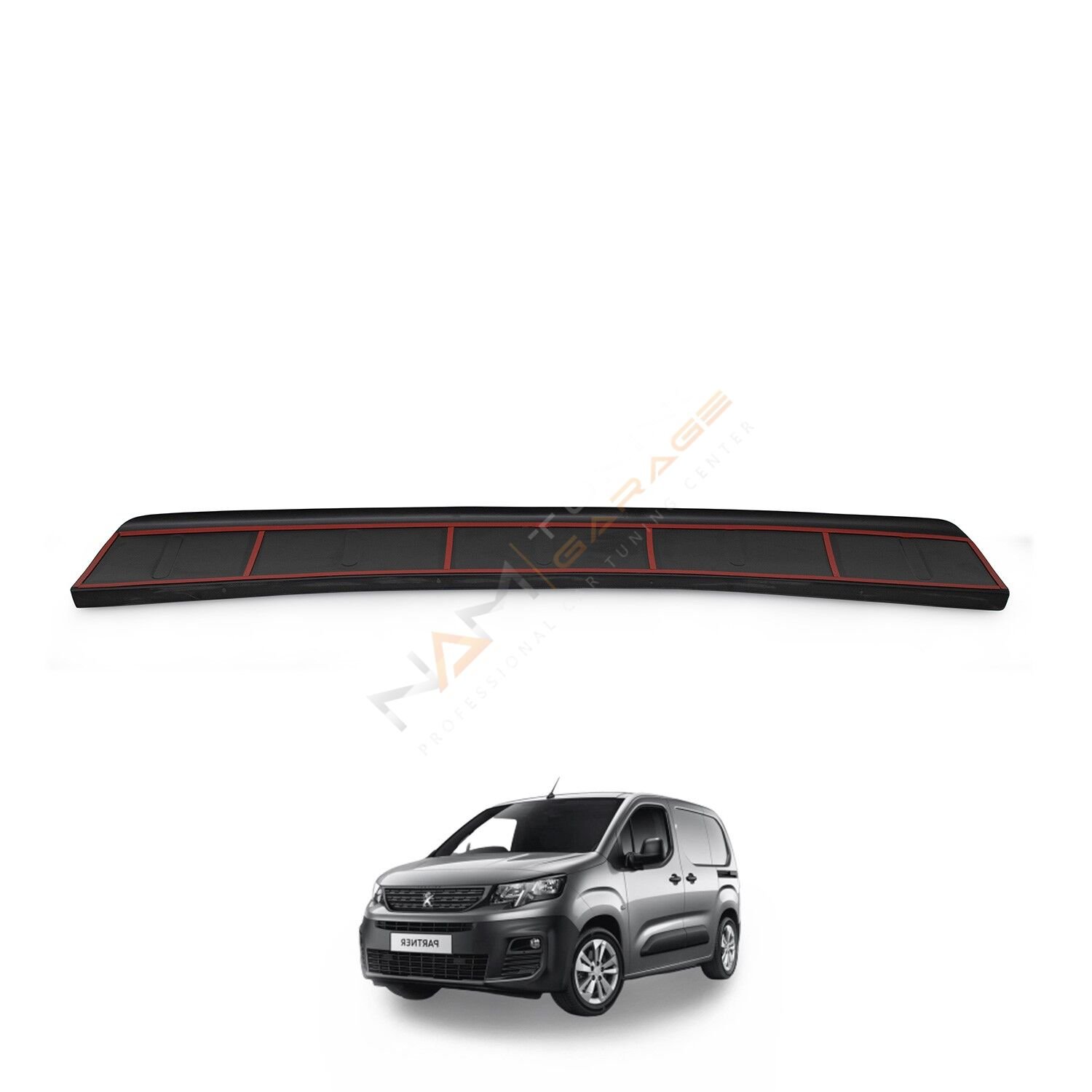 Peugeot Partner Arka Tampon Eşiği 2019+ Tampon Üstü Koruma Parlak / Mat Siyah