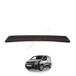 Peugeot Partner Arka Tampon Eşiği 2019+ Tampon Üstü Koruma Parlak / Mat Siyah
