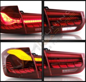 BMW F30 3 SERISI IÇIN DRAGON LED STOP DINAMIK ANIMASYONLU - KIRMIZI