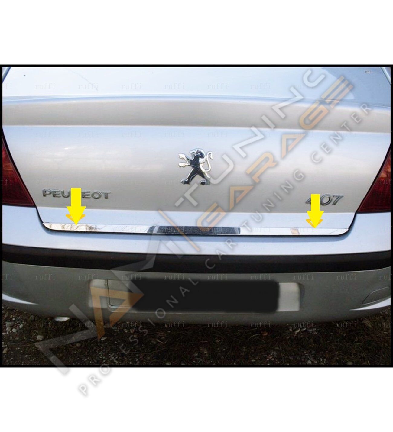 Peugeot 407 Krom Bagaj Alt Çıta 2004-2010 Paslanmaz Çelik