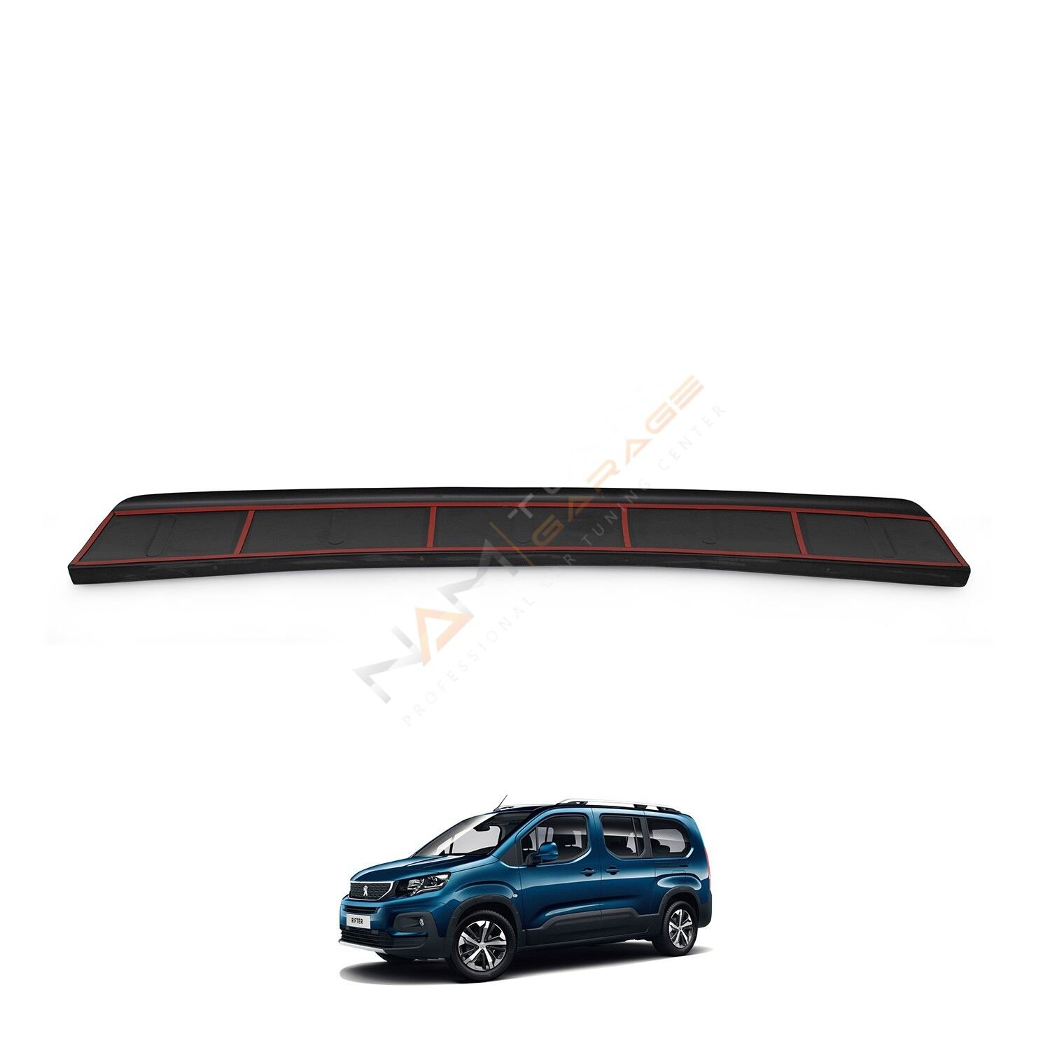 Peugeot Rifter Arka Tampon Eşiği 2019+ Tampon Üstü Koruma Parlak / Mat Siyah