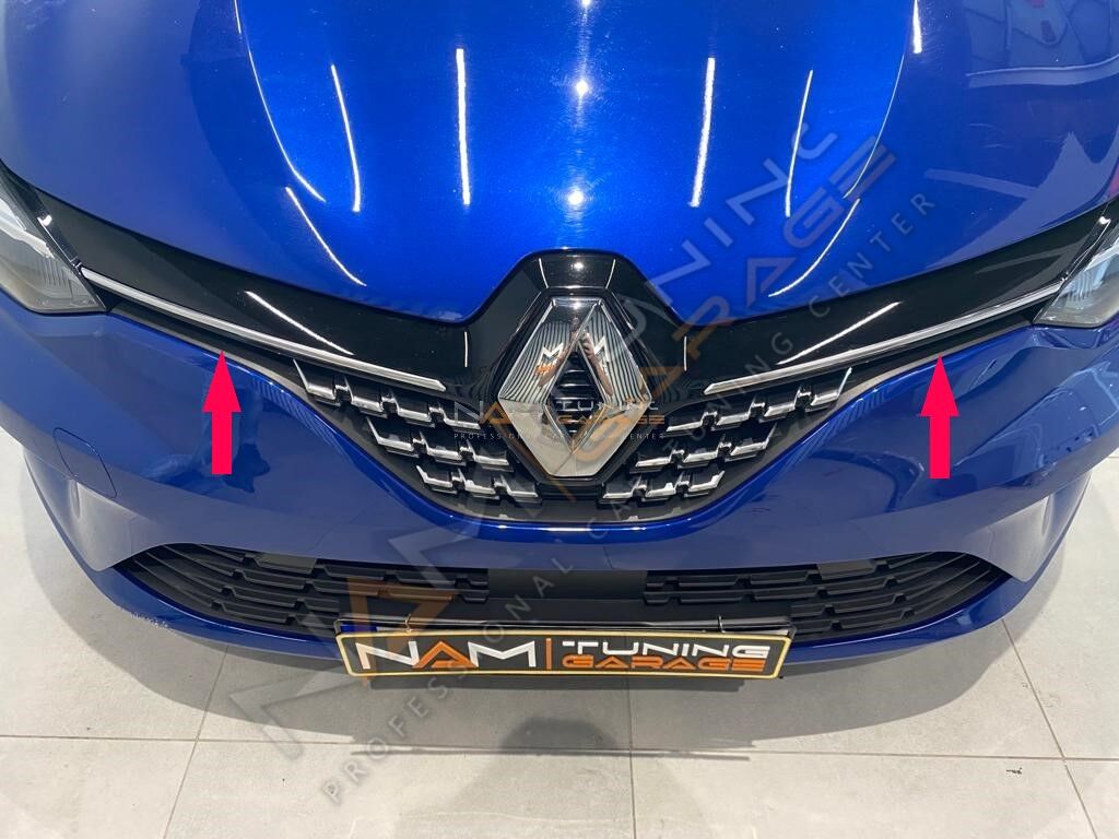 Renault Clio 5 Ön Panjur Logo Yanı Çıta 2019+ Paslanmaz Çelik