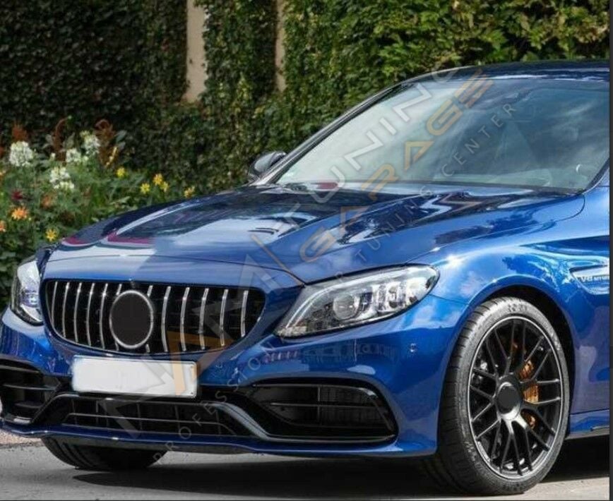 Mercedes W205 C63 Ön Tampon & Panjur Seti (Siyah Trimler) 2014-2018 Arası Uyumlu