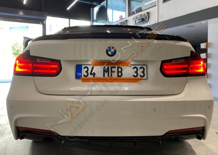 BMW F30 M Performance Difüzör Piano Black 2012-2018 Sol Çift Çıkış