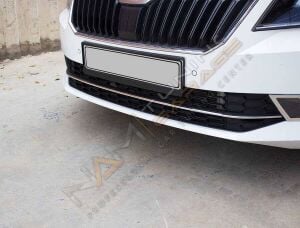 Skoda SuperB Krom Ön Tampon Çıtası 2015-2019 3 parça