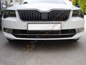 Skoda SuperB Krom Ön Tampon Çıtası 2015-2019 3 parça