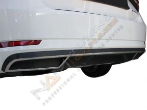 Skoda SuperB Egsoz Kromu Difüzör 2015-2019 Paslanmaz Çelik