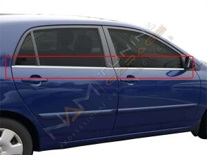 Toyota Corolla Krom Cam Çıtası 2002-2007 Paslanmaz Çelik