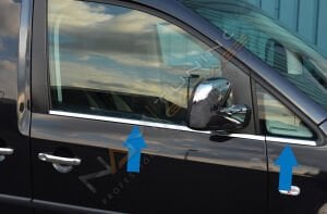 Vw Caddy Krom Cam Çıtası 2004-2014 Paslanmaz Çelik