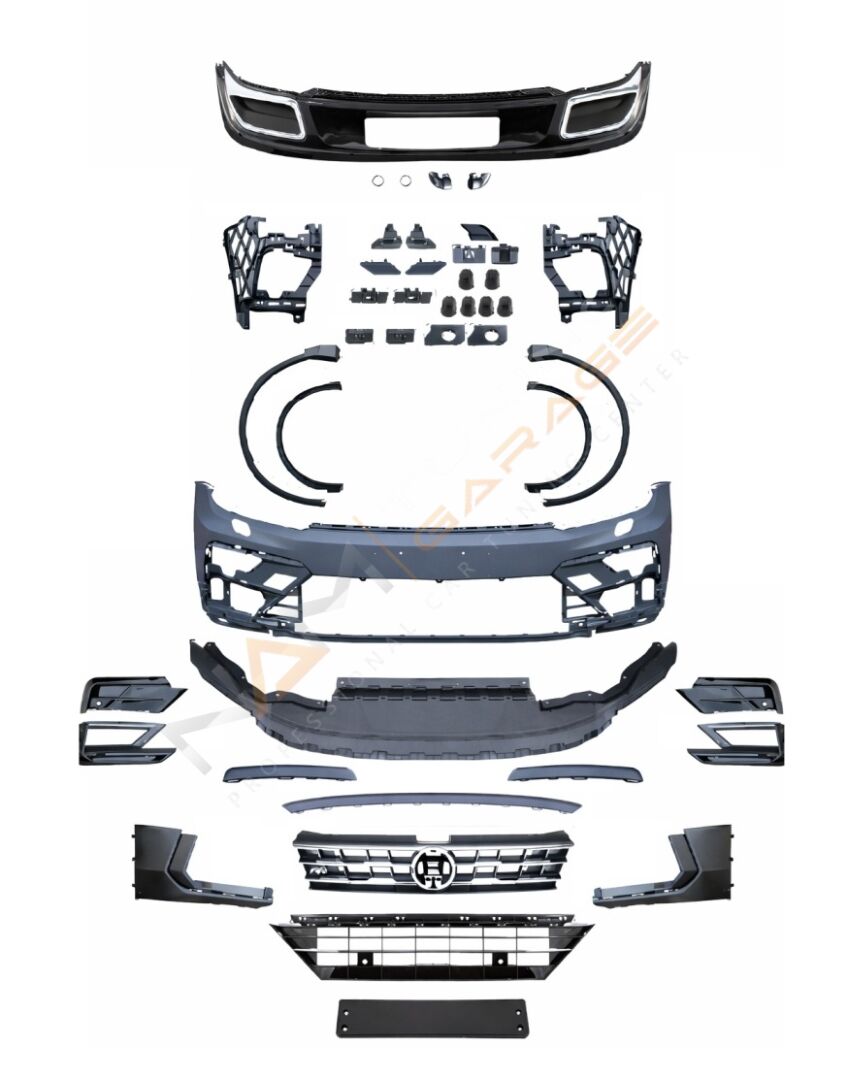 TIGUAN 2016-2021 IÇIN UYUMLU R-LINE BODY KIT (ÖN TAMPON-PANJUR-DIFÜZÖR-SPOILER)