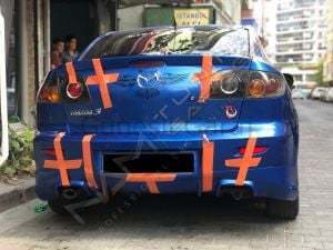 Mazda 3 Difüzör Arka Tampon Eki (Plastik)