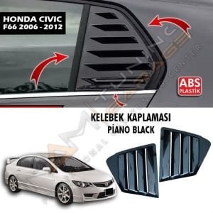 Honda Civic FD6 Kelebek Cam Vizörü (Plastik) Piano Black