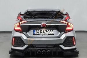 Honda Civic FC5 6 Parça Arka Flap (Plastik) Piano Black