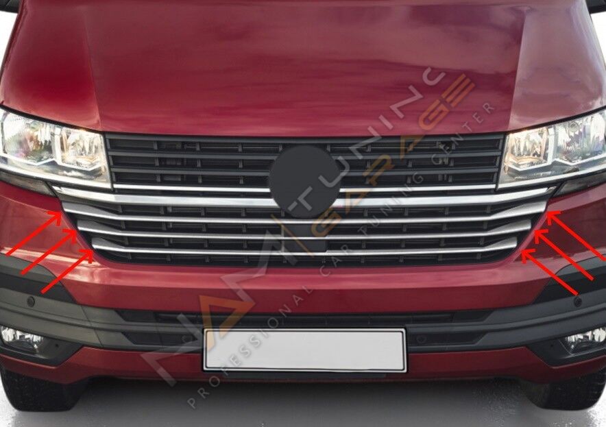 VW T6.1 Transporter Krom Ön Panjur Alt Çıtalar Paslanmaz Çelik 2019+