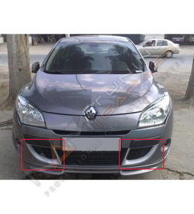 Renault Megane 3 Ön Tampon Çerçeve Sis Çerçeveleri (Plastik) Parlak Siyah