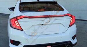 CİVİC FC5 HAREKETLI SINYALLI LED STOP VE SPOILER TAKIMI KIRMIZI 2016-2021 IÇIN UYUMLU