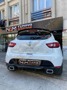 Renault Clio 4 RS Difüzör Egzoz Görünümlü Sağ Sol Tekli Çıkış Parlak Siyah 2012-2019