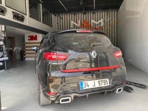 Renault Clio 4 RS Difüzör Egzoz Görünümlü Sağ Sol Tekli Çıkış Parlak Siyah 2012-2019