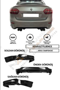 Renault Fluence Arka Ek Sağ Sol Çift Çıkışlı 2009-2016