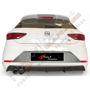 Seat Leon Mk3.5 Difüzör Sol Çift Çıkış FR Uyumlu 2017-2020 Parlak Siyah