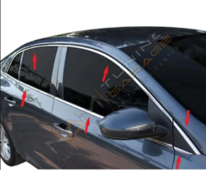 Renault Megane 4 Sedan Krom Cam Çerçevesi Çıtası 12 parça Tam Tur 2016+