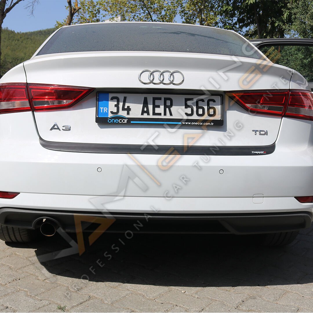 Audi A3 Sedan Tampon Eşiği 2016-2020 Tampon Üstü Koruma Parlak / Mat Siyah