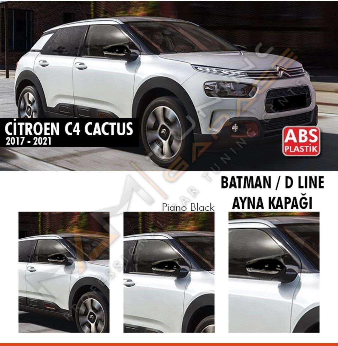 Citroen C4 Cactus Batman Yarasa Ayna Kapağı Piano Black / 2017-2021
