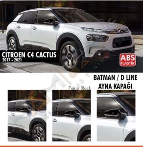 Citroen C4 Cactus Batman Yarasa Ayna Kapağı Piano Black / 2017-2021