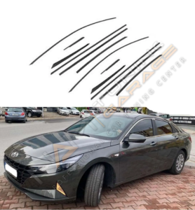 Hyundai Elantra Krom Cam Çerçevesi Çıtası 14 parça Tam Tur 2016-2019