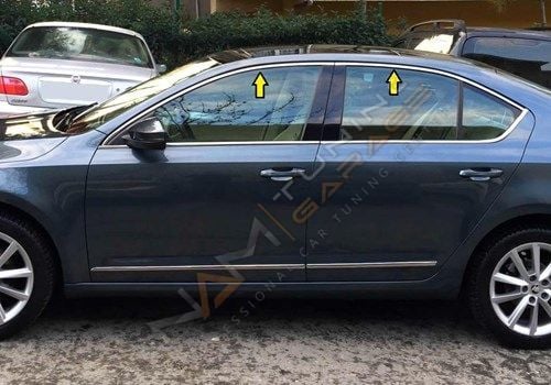 Skoda Octavia Krom Cam Çerçevesi Çıtası 10 parça Tam Tur 2013-2019