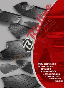 Rizline Ssangyong Kyron 2005 sonrası Havuzlu 3D Paspas Takımı Seti Tam Uyumlu A++ Profesyonel Oto Paspas