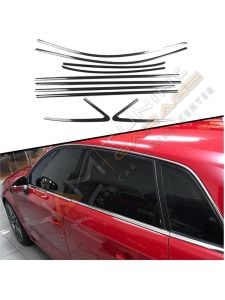 Audi A3 HB Krom Cam Çerçevesi Çıtası 12 parça Tam Tur 2014-2020