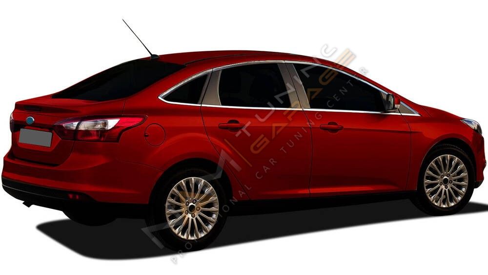 Focus 3 Sedan Krom Cam Çerçevesi Çıtası 12 parça Tam Tur 2012-2018