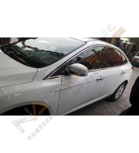Focus 3 Sedan Krom Cam Çerçevesi Çıtası 12 parça Tam Tur 2012-2018