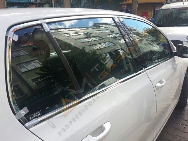 Golf 6 Krom Cam Çerçevesi Çıtası 12 parça Tam Tur 2008-2012