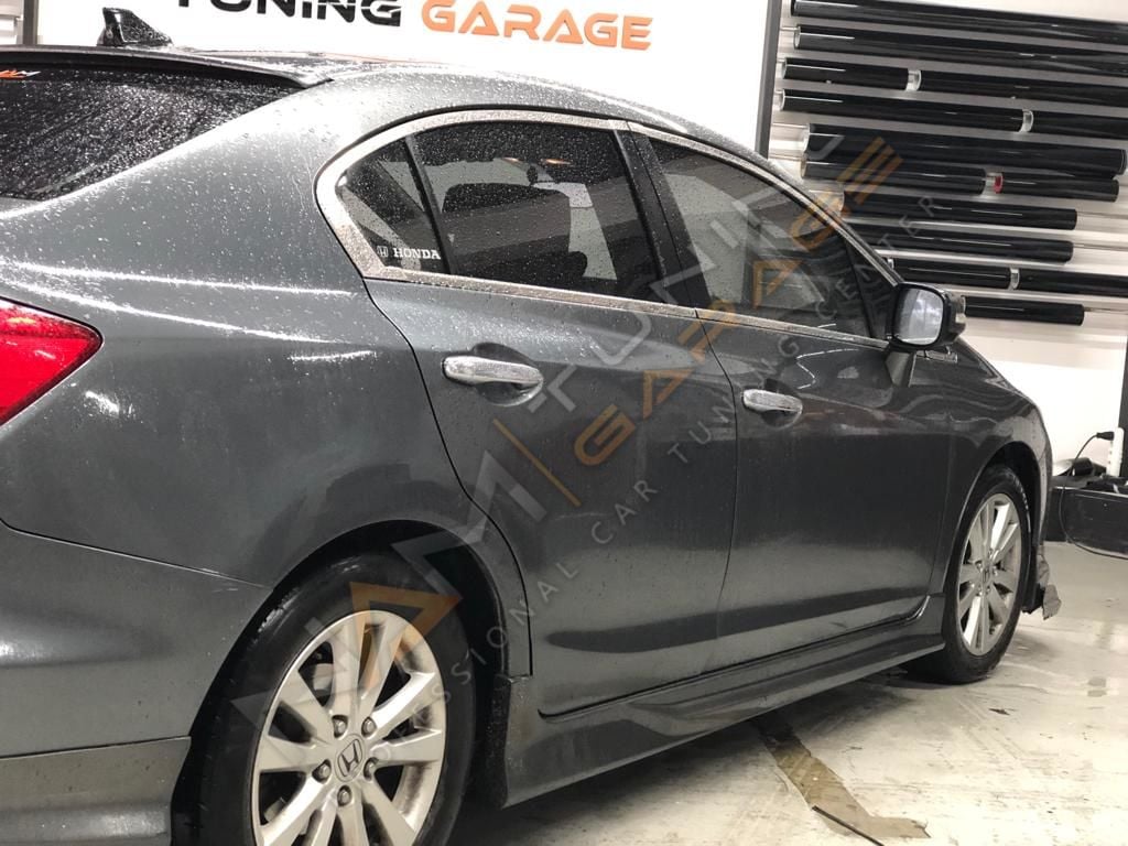 Honda Civic FB7 Krom Cam Çerçevesi Çıtası 12 parça Tam Tur 2012-2015