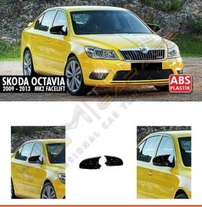 Octavia Mk2 A5 Facelift Batman Yarasa Ayna Kapağı Piano Black / 2009-2013