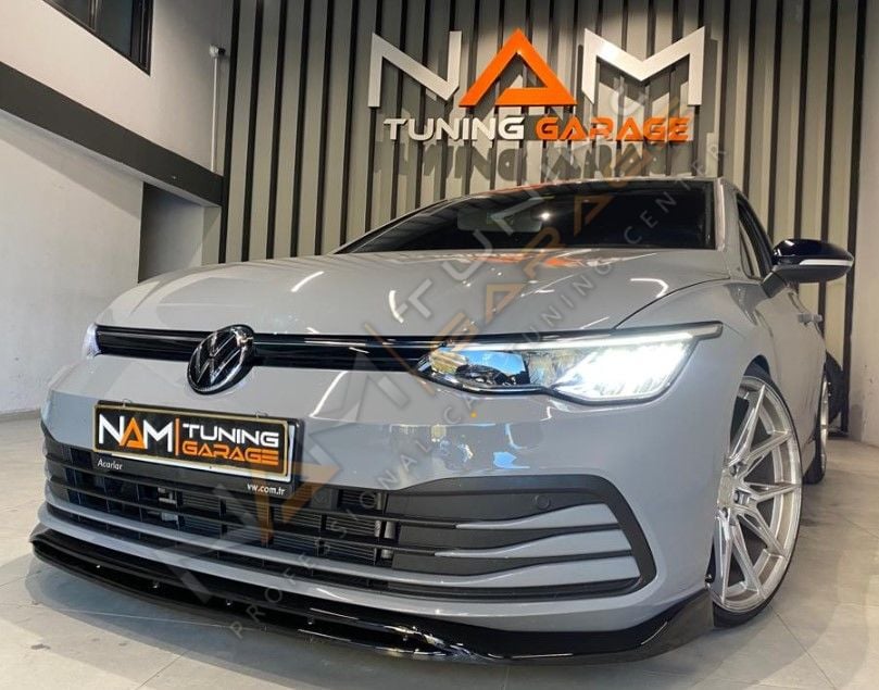 Golf 8 Ön Lip 2 Parça (Plastik) Piano Black 2020+