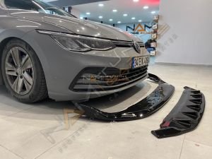 Golf 8 Ön Lip 2 Parça (Plastik) Piano Black 2020+