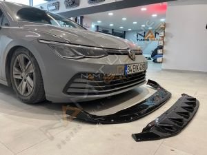 Golf 8 Ön Lip 2 Parça (Plastik) Piano Black 2020+