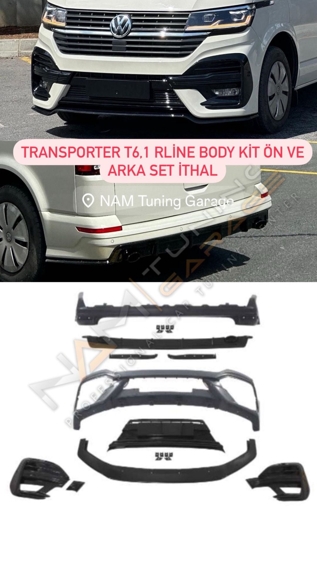 TRANSPORTER T6.1 R LINE BODY KIT 2021 ve üzeri uyumlu