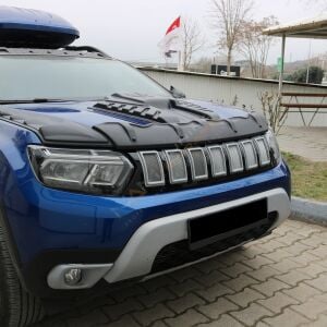 Dacia Duster Ön Panjur Jeep Model 2018-2024 Telli Parlak Siyah - Gri