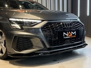 Audi A3 Aero Ön Lip Parlak Siyah 2020-2024 arası uyumlu