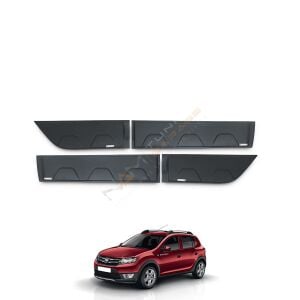 Dacia Sandero Kapı Kaplama Seti Kapı Dodiği Mat Siyah 2012-2020
